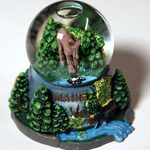 MAINE themed snow globe, Maine animals and scenes